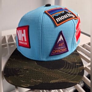Blue and Camouflage Patchwork Cap